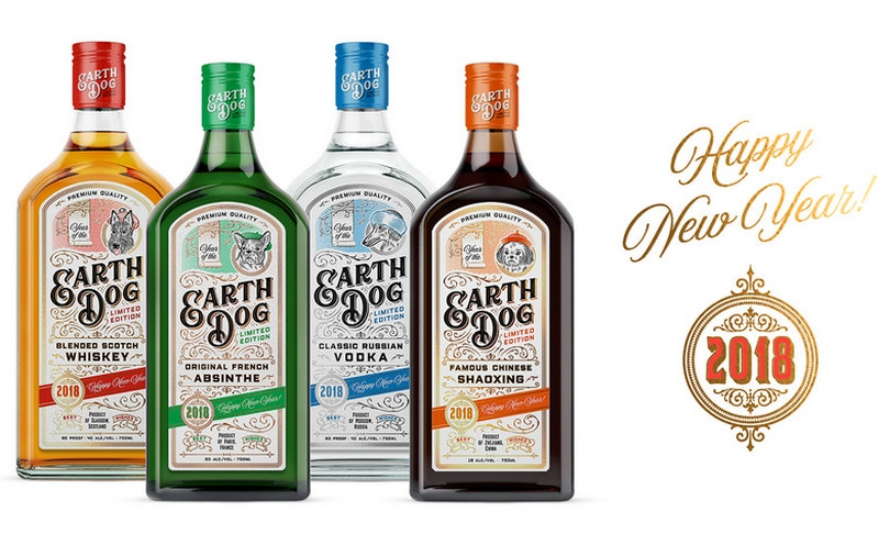 國(guó)外限量版酒水包裝設(shè)計(jì)靈感來(lái)自于2018年的象征&ndash;地球犬